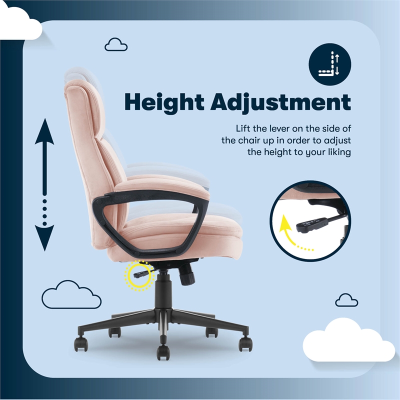 Serta Comfort Ergo Executive Office Chair Ergonomic with Pink Bonded Leather