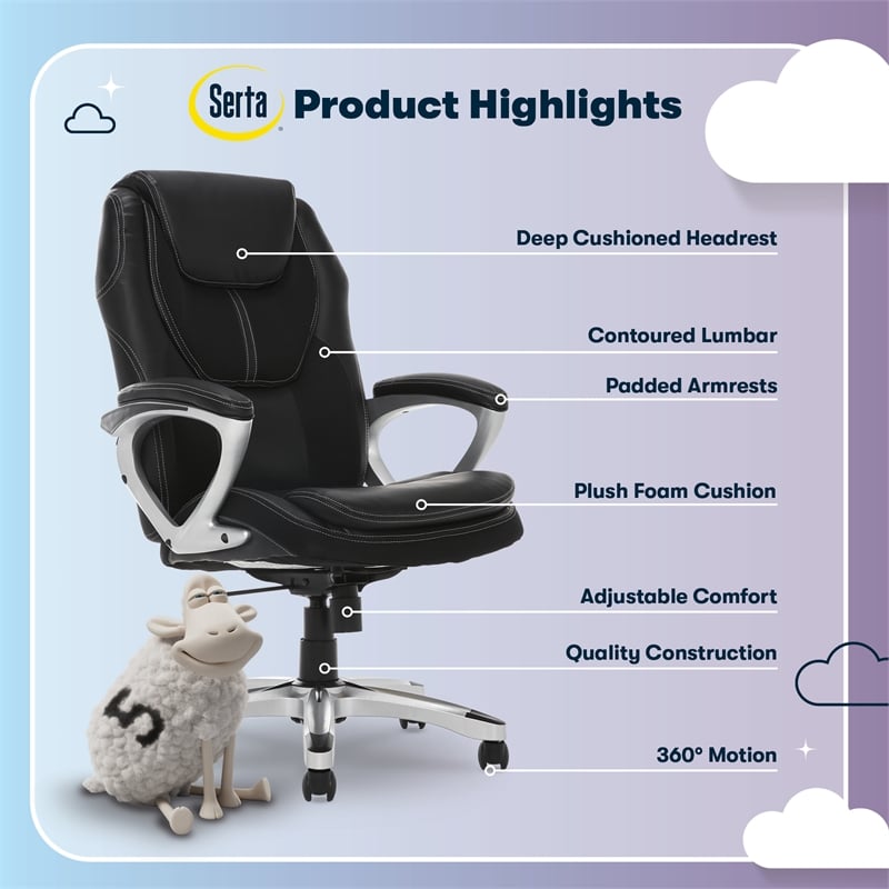 Serta Amplify Executive Office Chair Black