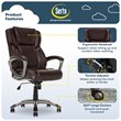 Serta Garret Ergonomic Executive Office Chair Bonded Leather Brown