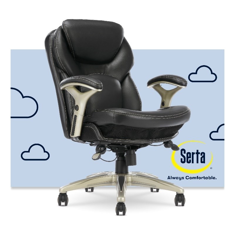 Serta Claremont Back in Motion Office Chair in Black Bonded Leather