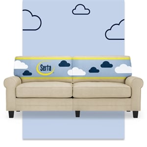 Serta Copenhagen 78&quot Rolled Arm Sofa with Removable Covers Tan