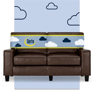 Serta Palisades 61&quot Track Arm Sofa Loveseat with Removable Covers Chestnut Brown