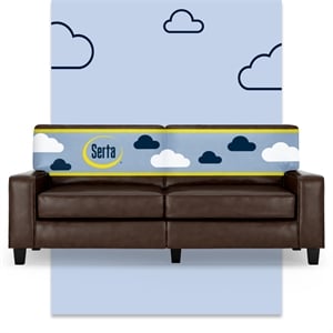 Serta Palisades 78&quot Track Arm Sofa with Removable Covers Chestnut Brown