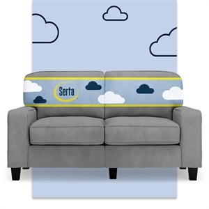 Serta Palisades 61&quot Track Arm Sofa Loveseat with Removable Covers Glacial Gray