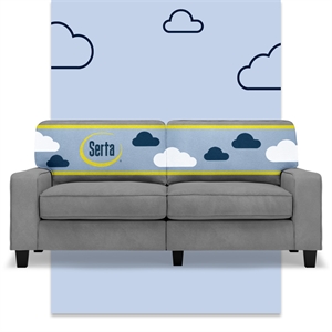 Serta Palisades 73&quot Track Arm Sofa with Removable Covers Glacial Gray