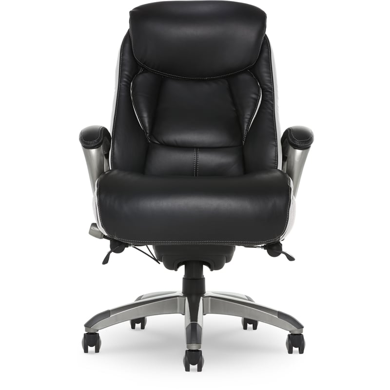 Serta Lautner Executive Office Chair Black Bonded Faux Leather and White Mesh