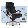 Serta Lautner Executive Office Chair Black Bonded Faux Leather and White Mesh