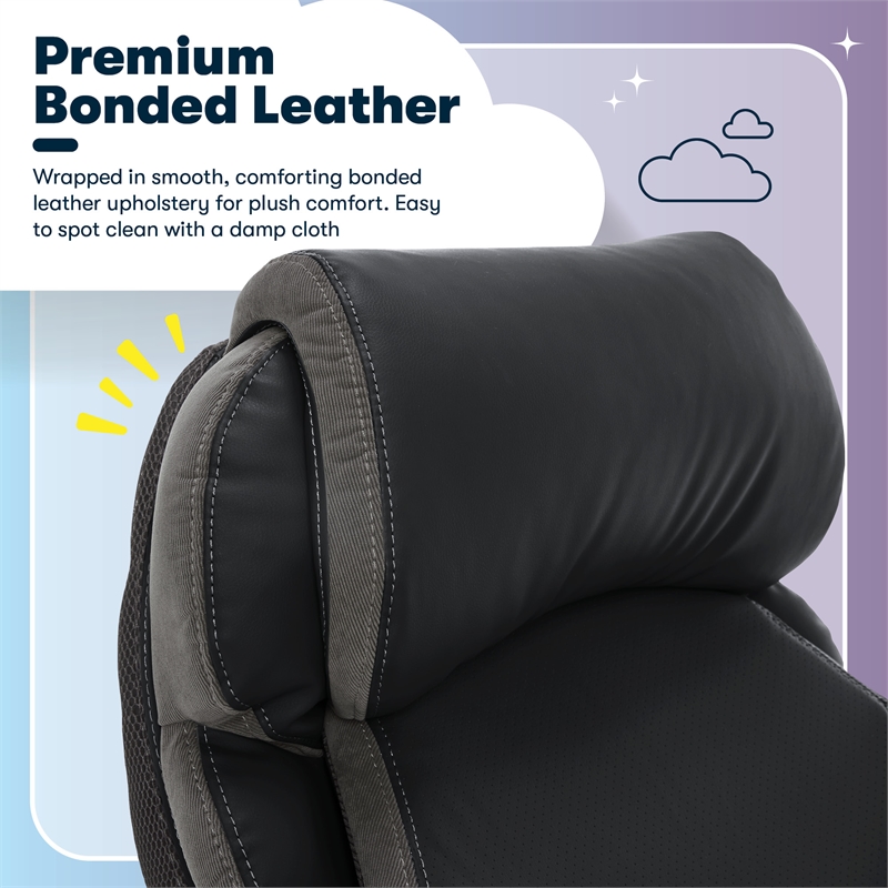 Serta Jackson Big and Tall Faux Leather Executive Office Chair in Black
