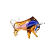 Dale Tiffany Rave Bull Modern Art Glass Figurine in Blue/Gold