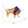 Dale Tiffany Rave Bull Modern Art Glass Figurine in Blue/Gold