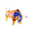 Dale Tiffany Rave Bull Modern Art Glass Figurine in Blue/Gold
