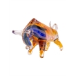 Dale Tiffany Rave Bull Modern Art Glass Figurine in Blue/Gold