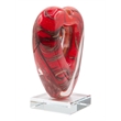 Dale Tiffany Heart Handcrafted Modern Art Glass Figurine in Red