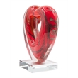 Dale Tiffany Heart Handcrafted Modern Art Glass Figurine in Red