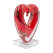 Dale Tiffany Heart Handcrafted Modern Art Glass Figurine in Red