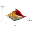 Dale Tiffany Oceanside Seashell Art Glass Figurine in Red/Gold