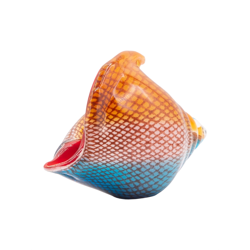 Dale Tiffany Oceanside Seashell Art Glass Figurine in Red/Gold