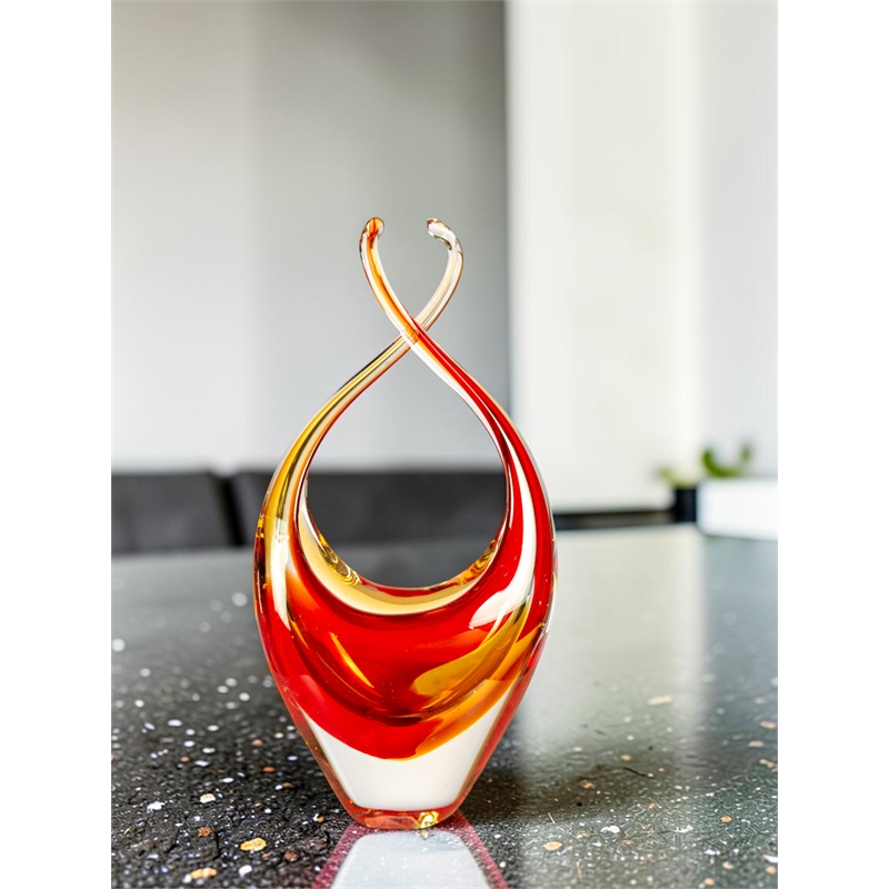 Dale Tiffany Handcrafted Art Glass Sculpture in Sunset Embrace
