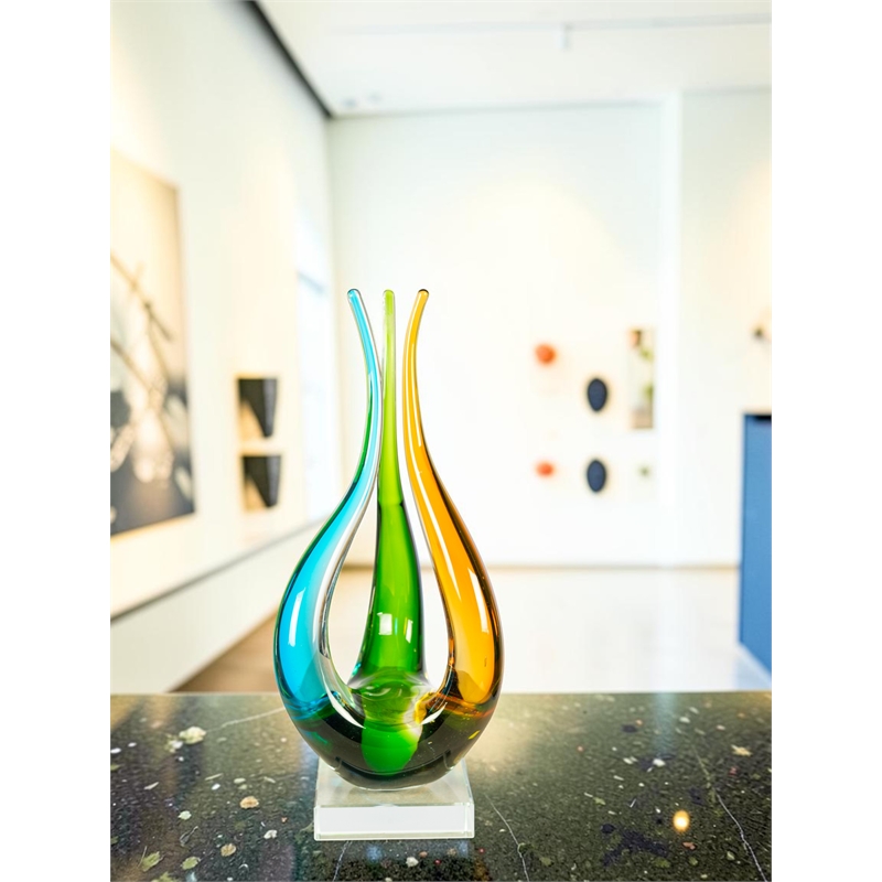 Handcrafted Art Glass Sculpture in Harmony Trio