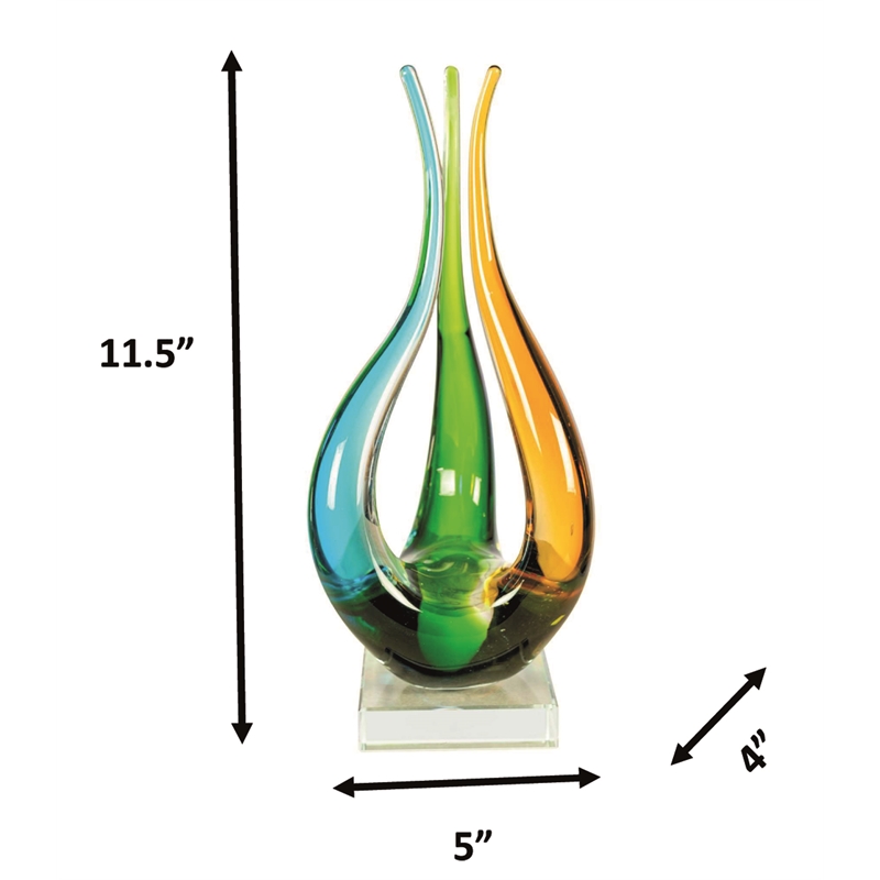 Handcrafted Art Glass Sculpture in Harmony Trio