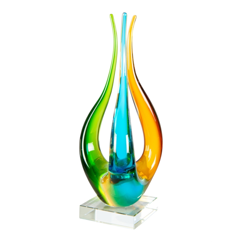 Handcrafted Art Glass Sculpture in Harmony Trio