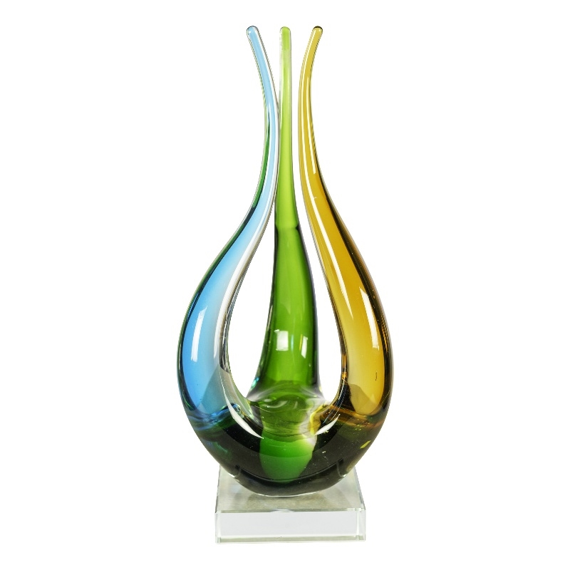 Handcrafted Art Glass Sculpture in Harmony Trio