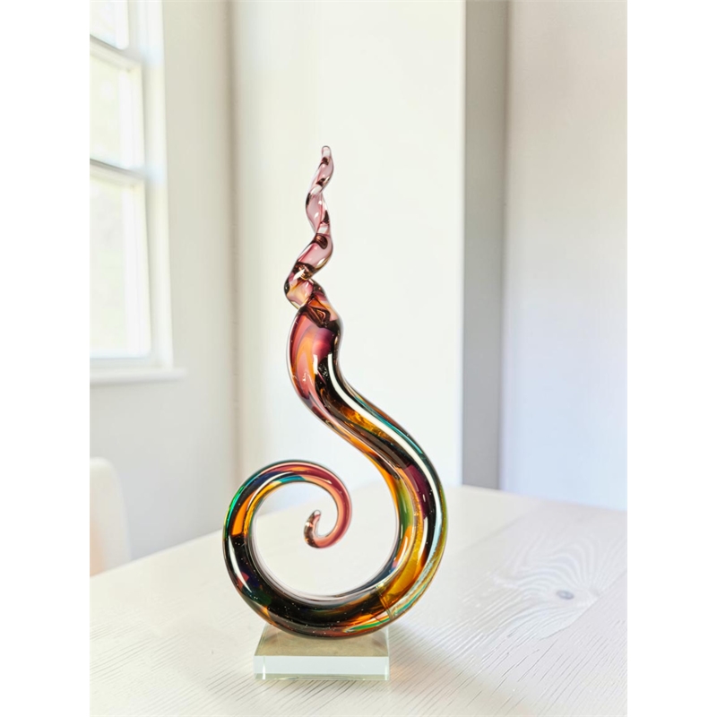 Dale Tiffany Handcrafted Art Glass Sculpture in Twilight Twist