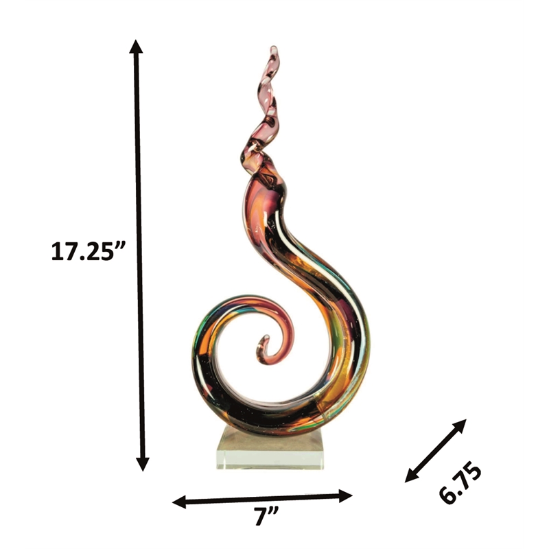 Dale Tiffany Handcrafted Art Glass Sculpture in Twilight Twist