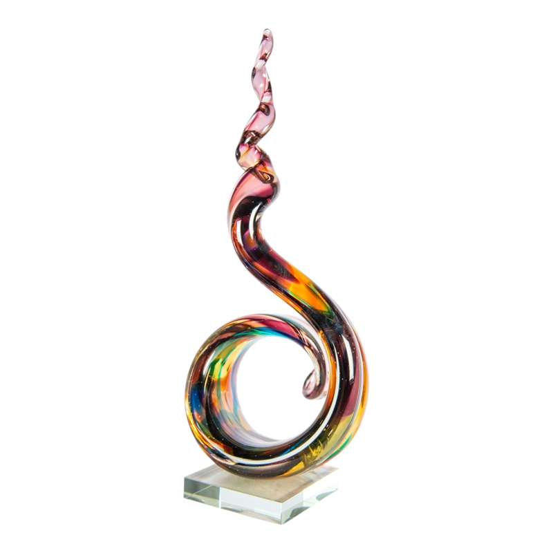 Dale Tiffany Handcrafted Art Glass Sculpture in Twilight Twist