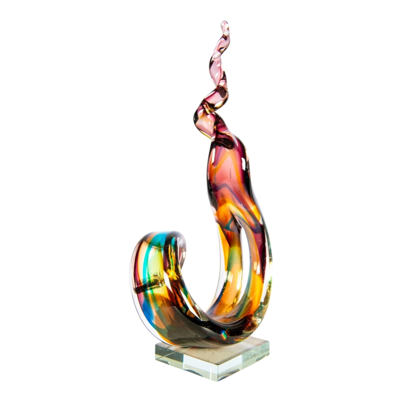Dale Tiffany Handcrafted Art Glass Sculpture in Twilight Twist