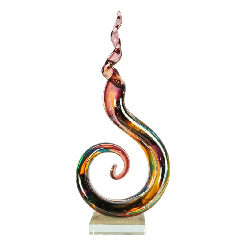 Dale Tiffany Handcrafted Art Glass Sculpture in Twilight Twist
