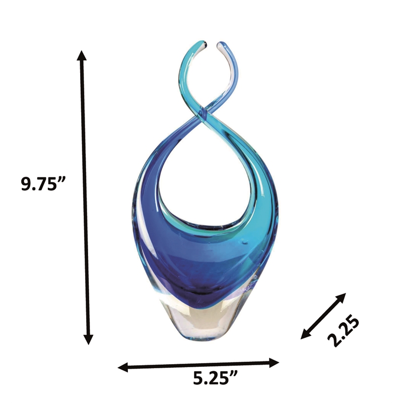 Dale Tiffany Handcrafted Art Glass Sculpture in Azure Embrace