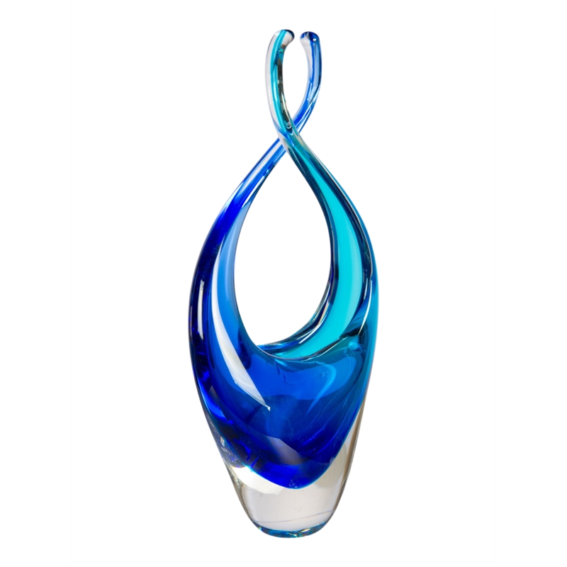 Dale Tiffany Handcrafted Art Glass Sculpture in Azure Embrace