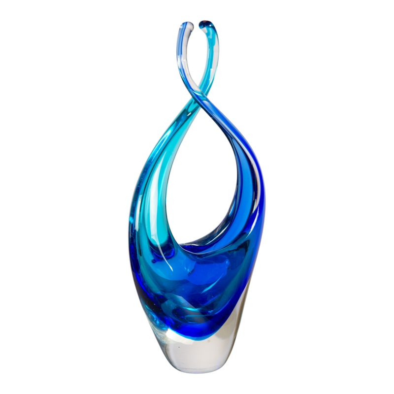 Dale Tiffany Handcrafted Art Glass Sculpture in Azure Embrace