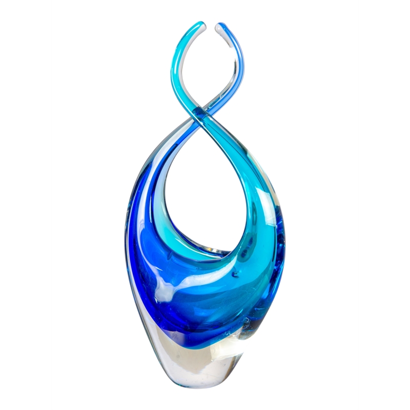 Dale Tiffany Handcrafted Art Glass Sculpture in Azure Embrace