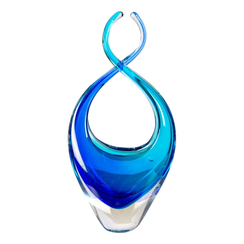 Dale Tiffany Handcrafted Art Glass Sculpture in Azure Embrace