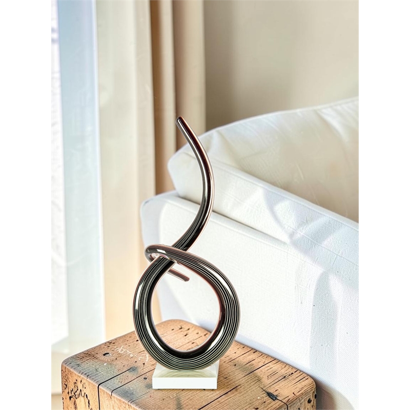 Dale Tiffany Handcrafted Art Glass Sculpture in Midnight Spiral