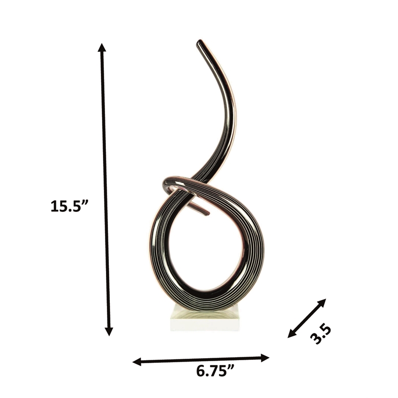 Dale Tiffany Handcrafted Art Glass Sculpture in Midnight Spiral