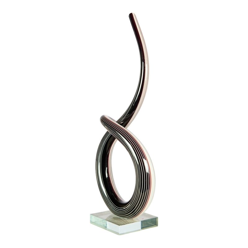 Dale Tiffany Handcrafted Art Glass Sculpture in Midnight Spiral