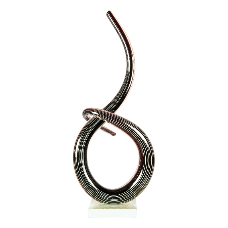Dale Tiffany Handcrafted Art Glass Sculpture in Midnight Spiral