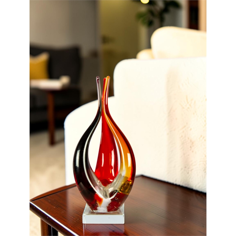 Dale Tiffany Handcrafted Art Glass Sculpture in Phoenix Flame
