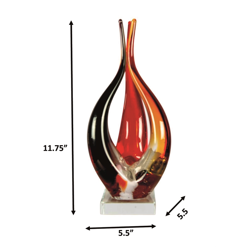Dale Tiffany Handcrafted Art Glass Sculpture in Phoenix Flame