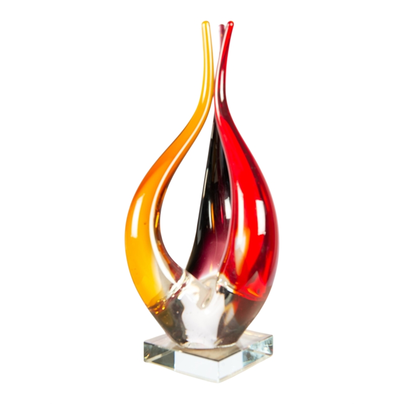 Dale Tiffany Handcrafted Art Glass Sculpture in Phoenix Flame