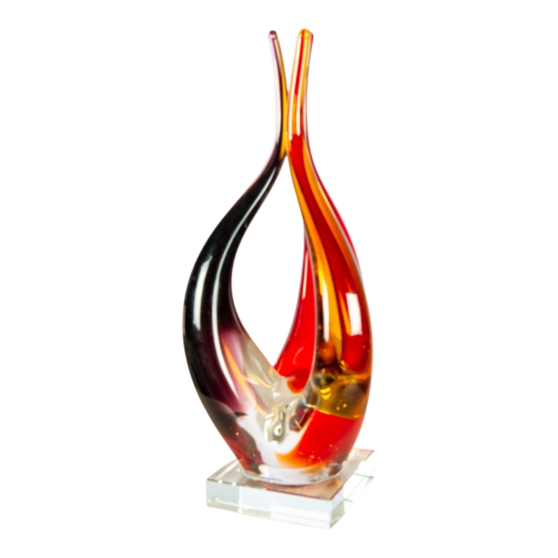 Dale Tiffany Handcrafted Art Glass Sculpture in Phoenix Flame