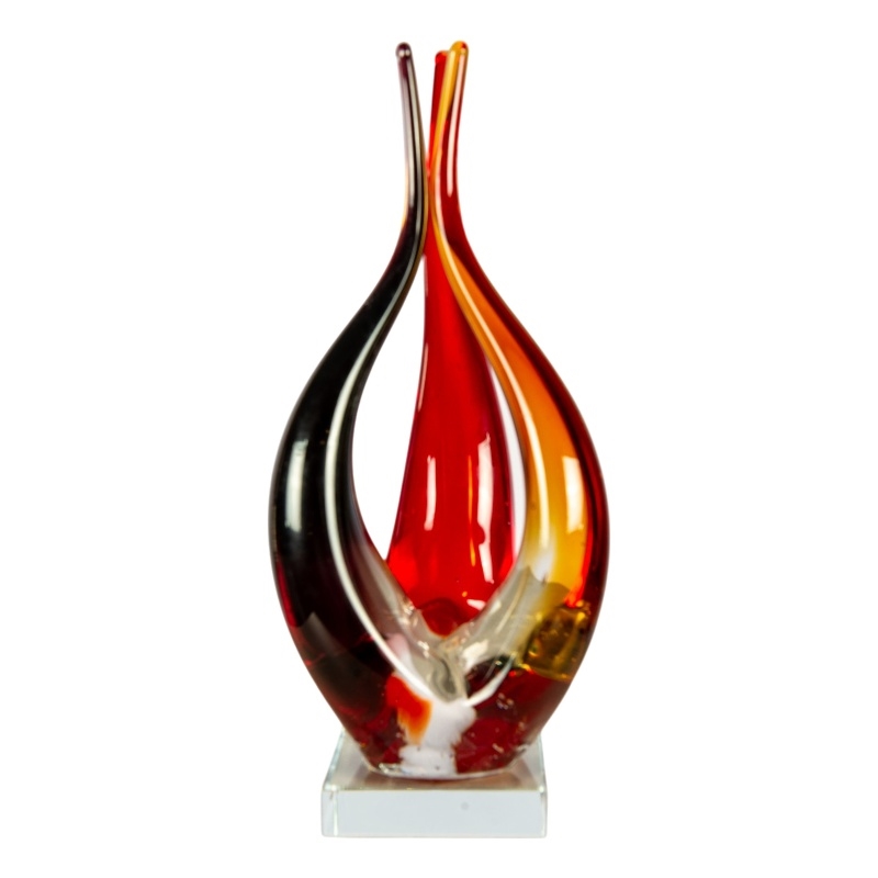 Dale Tiffany Handcrafted Art Glass Sculpture in Phoenix Flame
