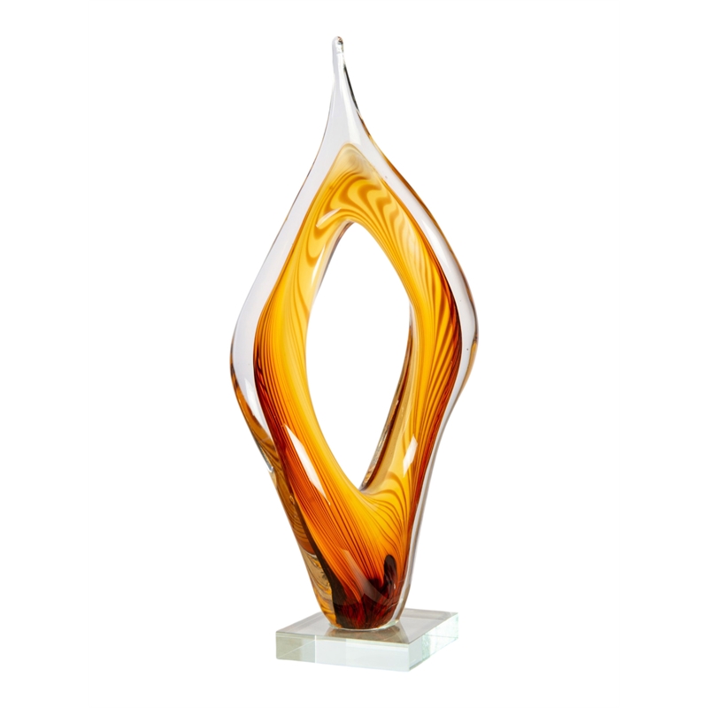 Dale Tiffany Handcrafted Art Glass Sculpture in Golden Flame