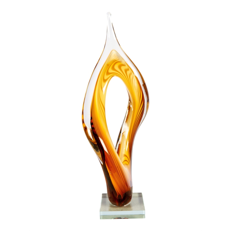 Dale Tiffany Handcrafted Art Glass Sculpture in Golden Flame