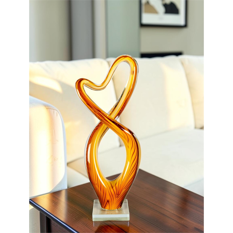 Dale Tiffany Handcrafted Art Glass Sculpture in Golden Infinity