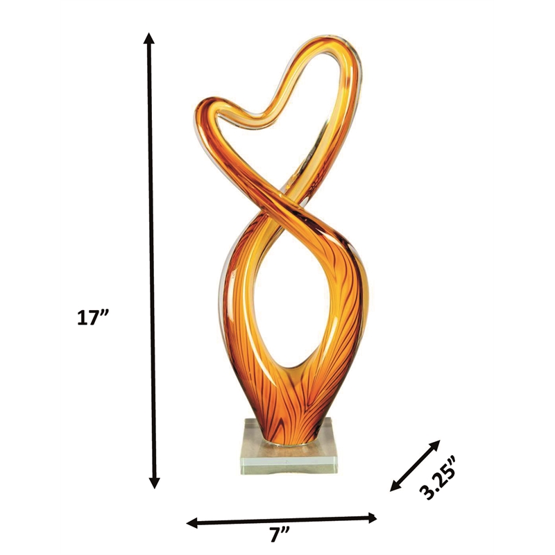 Dale Tiffany Handcrafted Art Glass Sculpture in Golden Infinity