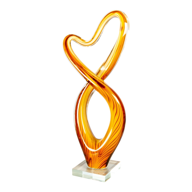 Dale Tiffany Handcrafted Art Glass Sculpture in Golden Infinity